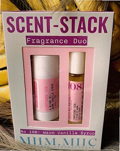 Miim.Miic Fragrance Duo 108 Warm Vanilla Syrup Roll On and Solid Perfume Stick