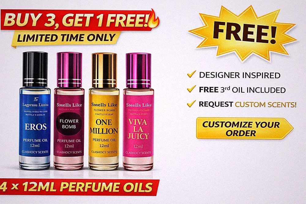 Perfume Oil Set 4x12ml Roll On Bundle BUY 3 GET 1 FREE Designer Inspired
