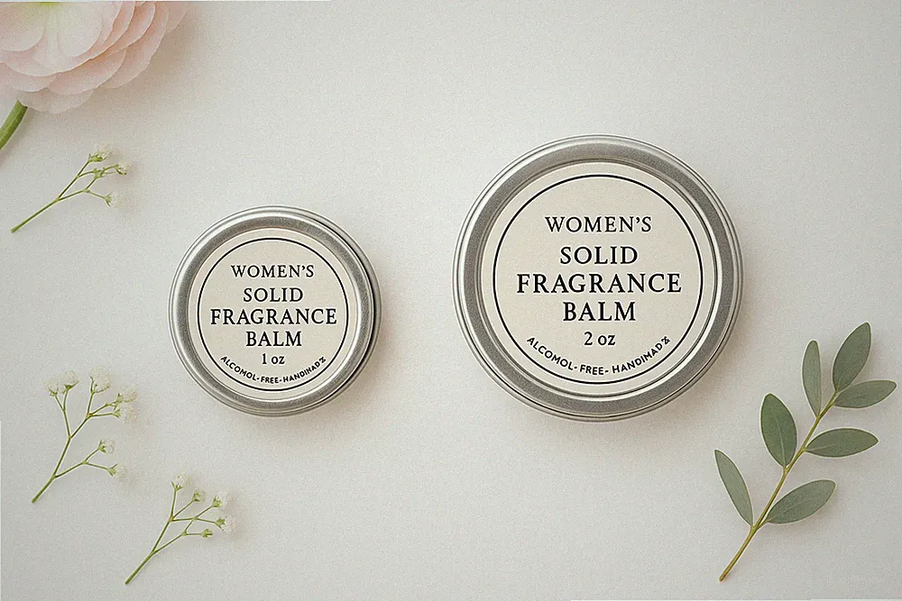 Sexy Sandalwood Blend Solid Perfume Balm Set + Free Roll-On Shower Body Oil