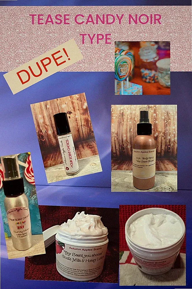 TEASE CANDY NOIRS Perfume, roll on, EDP, Goat Milk, Lotion, FREE SHIPPING!